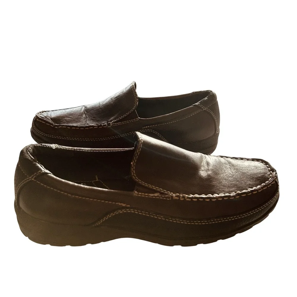 GH Bass & Co Miles‎ 6862-200 Brown Leather Kids Slip On Loafers Sz 6m